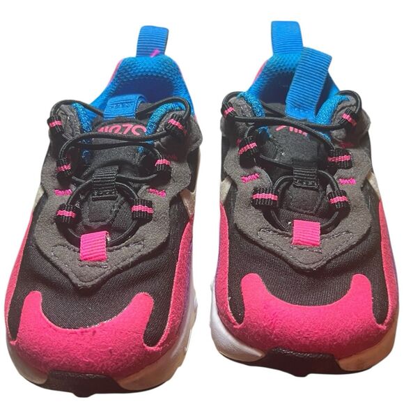 Nike Air Max 270 React Toddler 4C Sneakers Black Pink Blue Rare Colorway - Picture 2 of 8